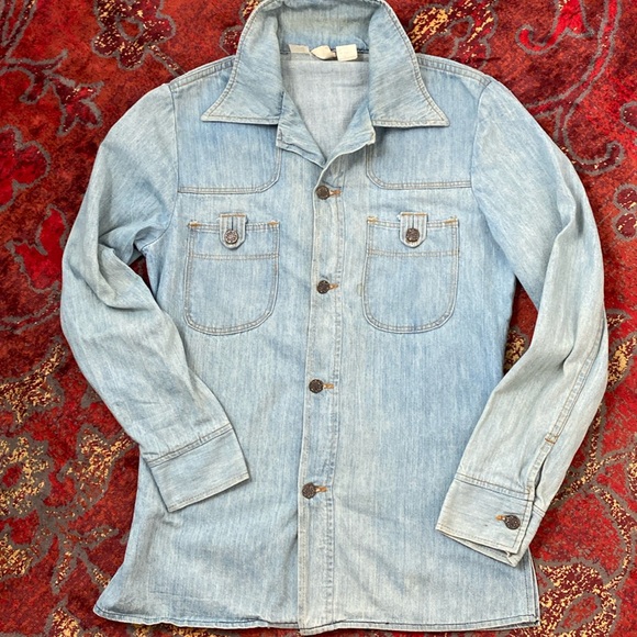 Vtg 70”s Sears Jeans Joint Denim Button Front Shirt Shacket Size Small - Picture 16 of 16